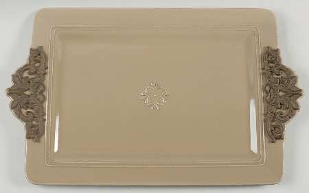 Corvella Taupe 21" Rectangular Tray