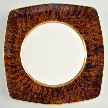 Tortoise Encrusted Square Service Plate (Charger)