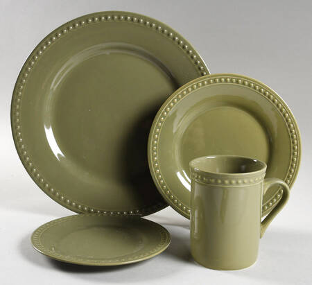 Pearl Dark Green 4 Piece Place Setting