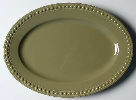 Pearl Dark Green 14" Oval Serving Platter