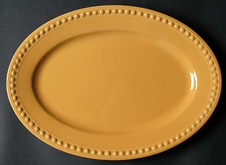 Pearl Dark Yellow 14" Oval Serving Platter