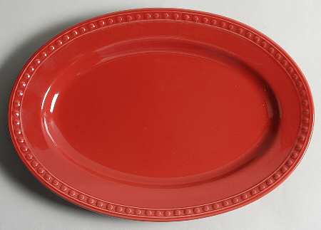 Pearl Red 12" Oval Serving Platter