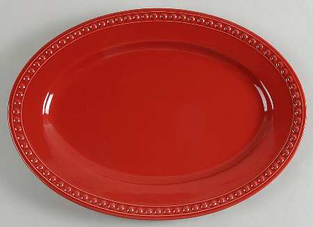 Pearl Red 14" Oval Serving Platter