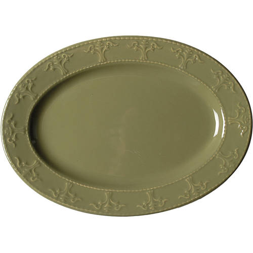 Athena Dark Green 12" Oval Serving Platter