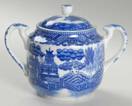 Blue Willow (Occ Japan, Crown Bck) Sugar Bowl & Lid