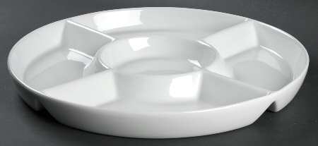 White Dinnerware Collection (Accessories) 1 Pc Round Chip and Dip (5 Section)