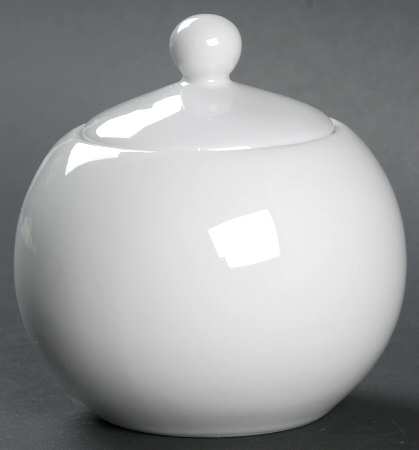 White Dinnerware Collection (Accessories) Sugar Bowl & Lid