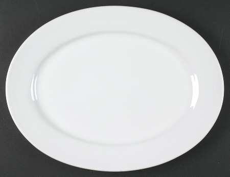 White Dinnerware Collection (Accessories) 14" Oval Serving Platter