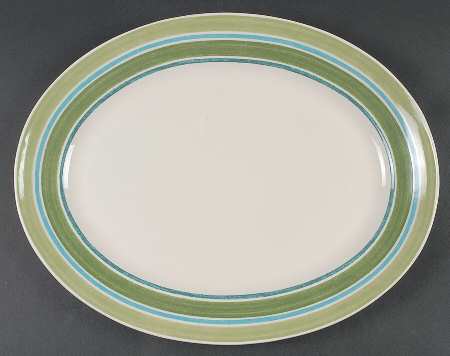 Woodland Stripe 13" Oval Serving Platter