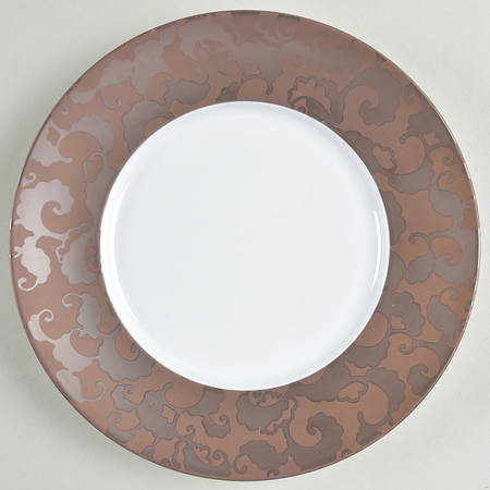 French Cancan Copper and Brown Salad/Dessert Plate