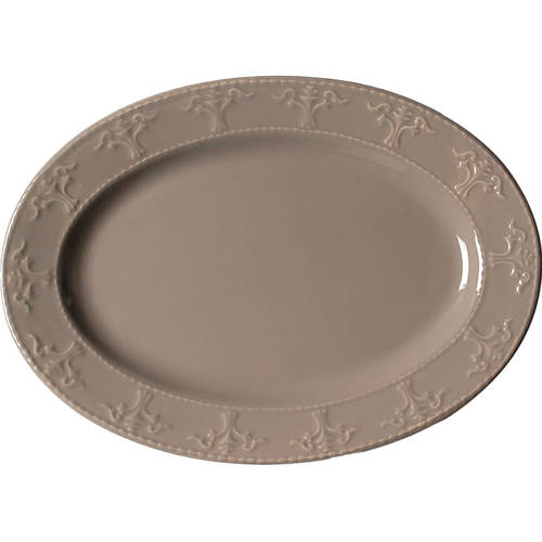 Athena Taupe 12" Oval Serving Platter