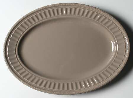Italiana Taupe 14" Oval Serving Platter