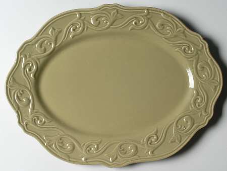 Corvella Light Green 18" Oval Serving Platter