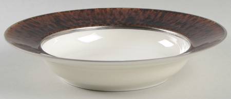 Tortoise (Platinum Trim) Rim Soup Bowl