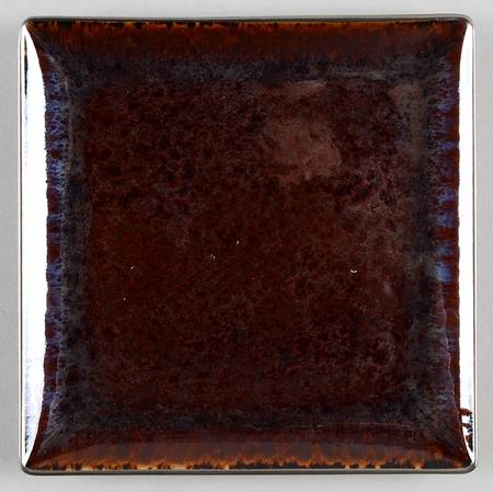 Tortoise (Platinum Trim) Square Dessert Plate