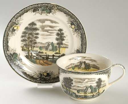 Spring Valley Flat Cup & Saucer Set