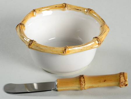 Classic Bamboo Dip Bowl & Spreader Set