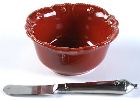 Jardins du Monde Ruby Dip Bowl & Spreader Set