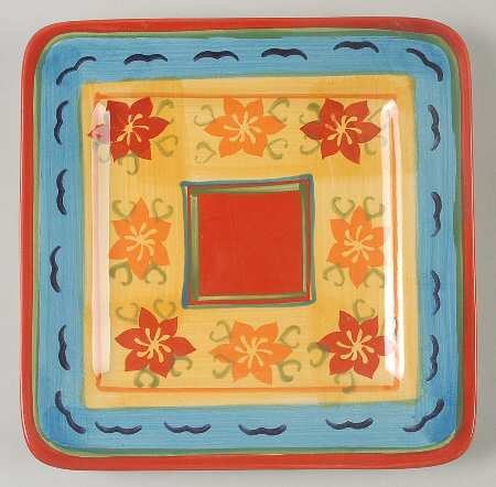 Garden Flora Square Salad Plate