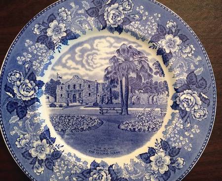The Alamo Blue Dinner Plate