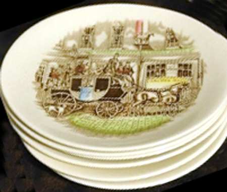 Coaching Scenes Coupe (Multicolor) Salad Plate