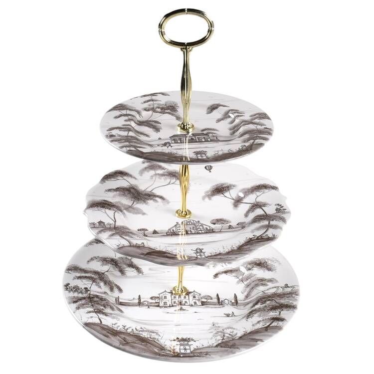 Country Estate - Flint 13 7/8"-14 1/4" 3-Tiered Serving Tray(DP,SP,BB) HC
