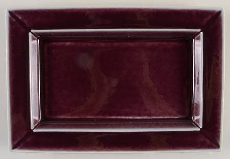 Tourron Eggplant and White 11" Rectangular Serving Platter
