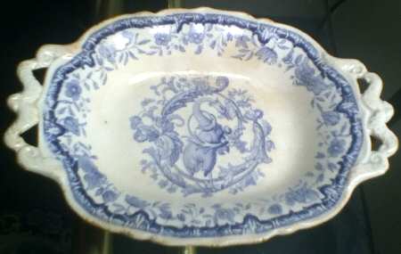 Pompeii Blue 10" Oval Vegetable Bowl