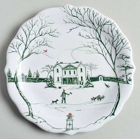 Country Estate Winter Holiday Party Plate