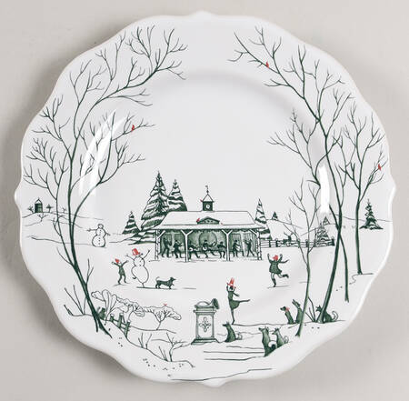 Country Estate Winter Holiday Salad/Dessert Plate