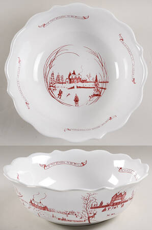 Country Estate Winter Holiday 11" Round Serving Bowl