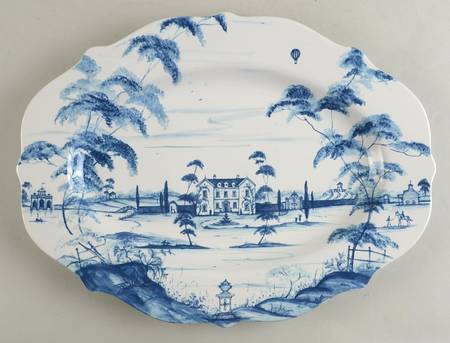 Country Estate Delft Blue 18" Oval Serving Platter