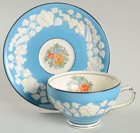 Rhapsody Blue Footed Cup & Saucer Set