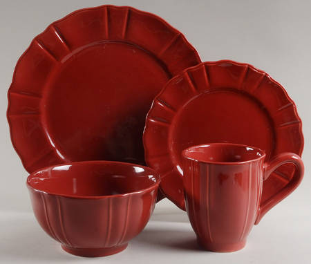 Ashley Red 4 Piece Place Setting