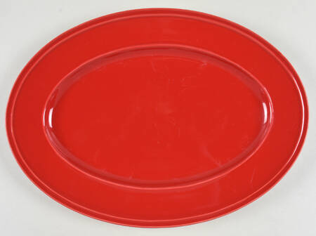 Stoneware Red 14" Oval Serving Platter