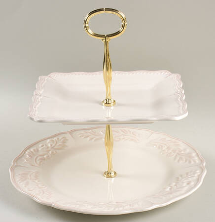 Amberly 6 5/8"-10"  2 Tiered Serving Tray (Dp, Sp) HC
