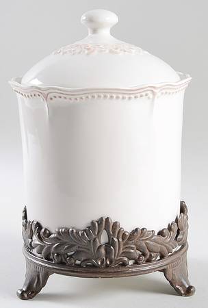 Amberly Large Canister W/Metal Base