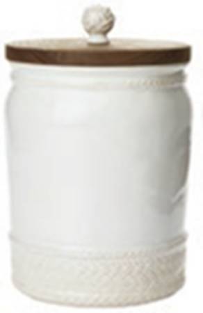 Le Panier Whitewash Medium Canister & Wood Lid