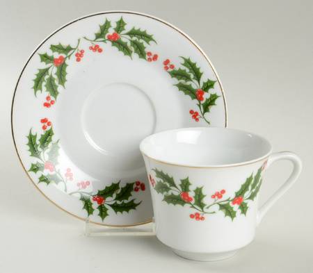 Holly Flat Cup & Saucer Set by Japan