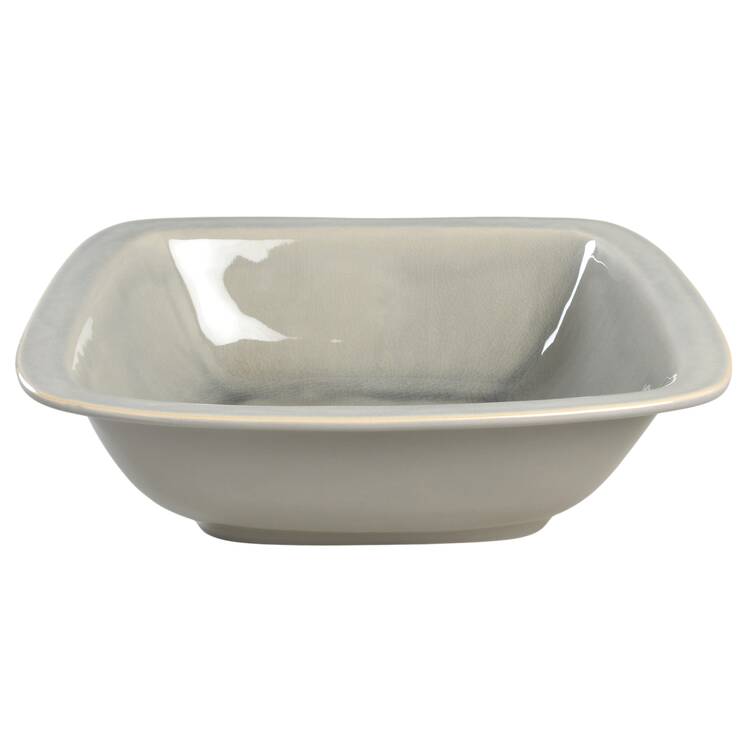 Puro Mist Grey Crackle 12" Square Serving Bowl