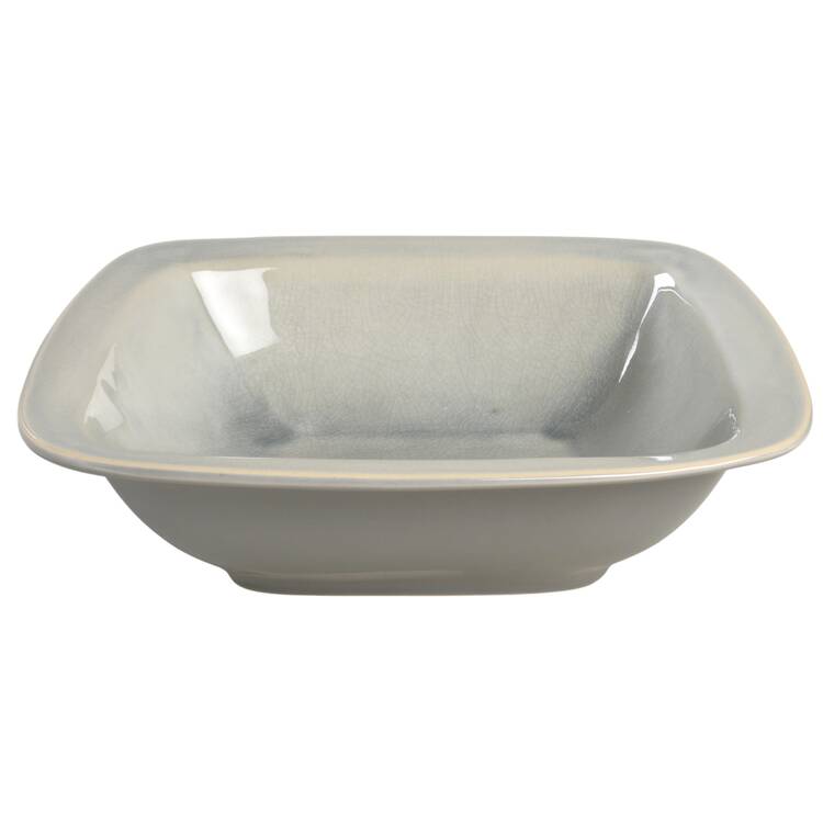 Puro Mist Grey Crackle 10" Square Serving Bowl