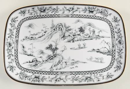 Chinese Mountain View 11" Rectangular Serving Platter