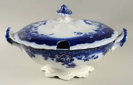 Clayton(Flow Blue, Gold Trim&Accents) Tureen &  Lid