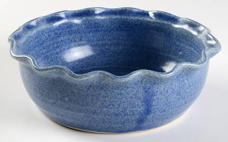 Blue Spongeware 8" Round Vegetable Bowl