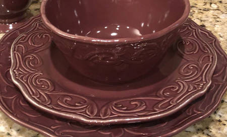 Corvella Maroon Salad Plate