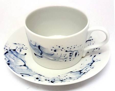 Blue Impression Flat Cup & Saucer Set