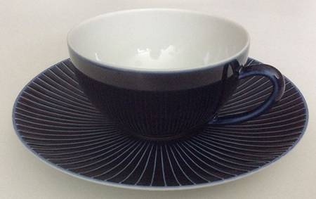 Bolero Blue Flat Cup & Saucer Set