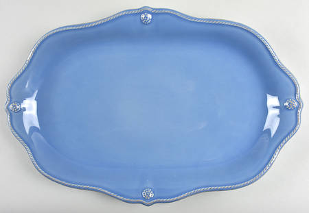Berry & Thread-Chambray Blue 15" Oval Serving Platter