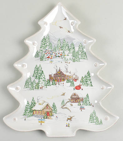 Berry and Thread North Pole 15" Tree Shaped Platter