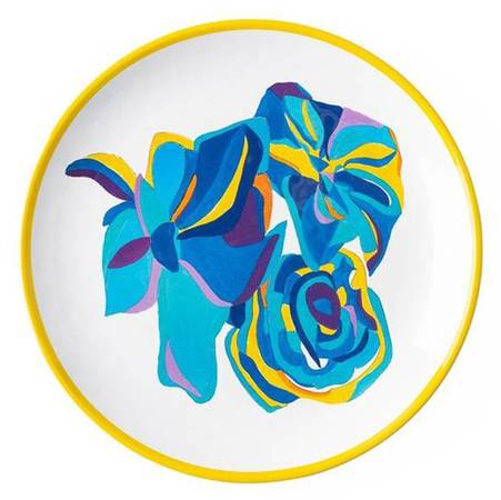 Blue Rose Melamine Melamine Salad Plate